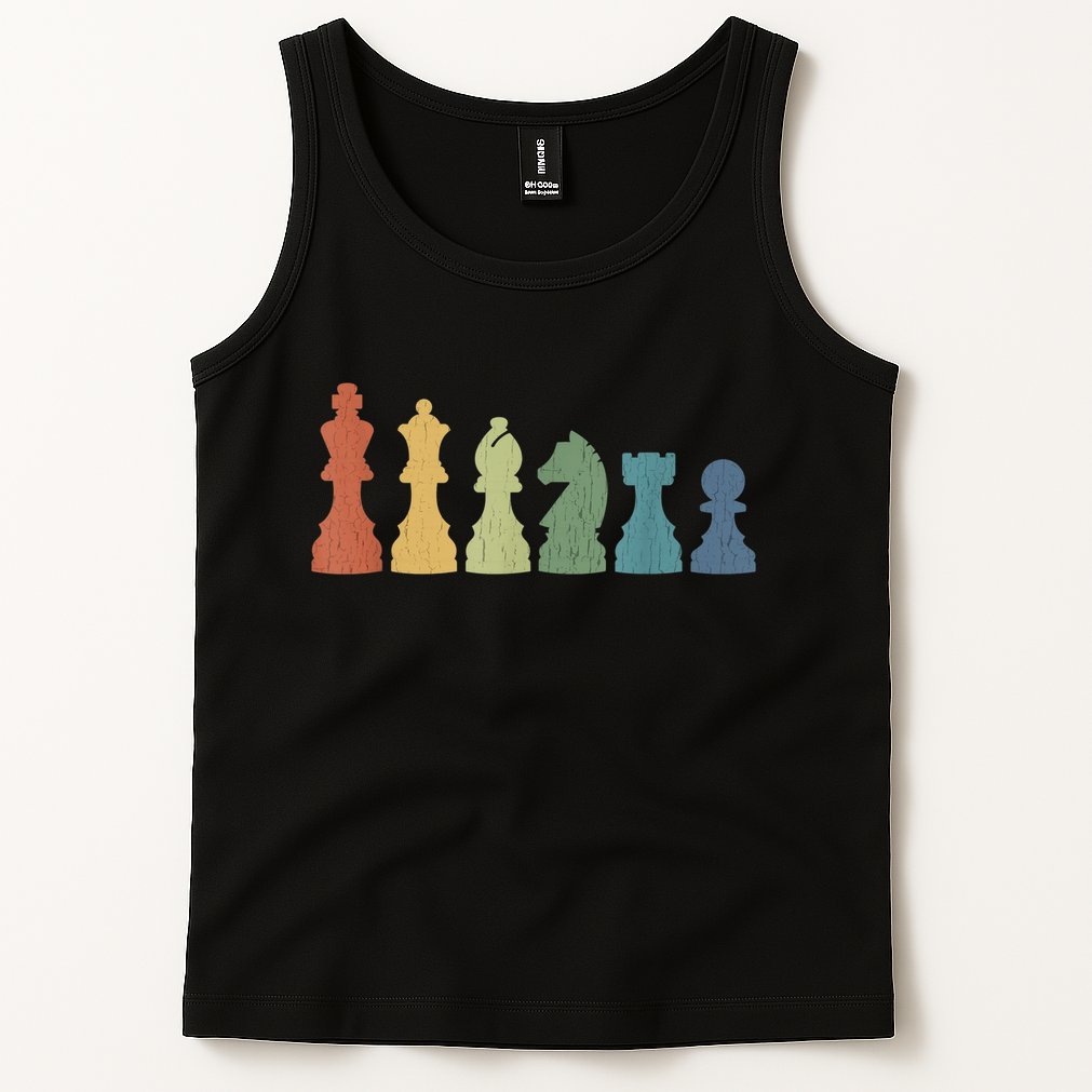 Funny Chess Pieces Board Game Lover Player Themed Chess Gift Tank Top