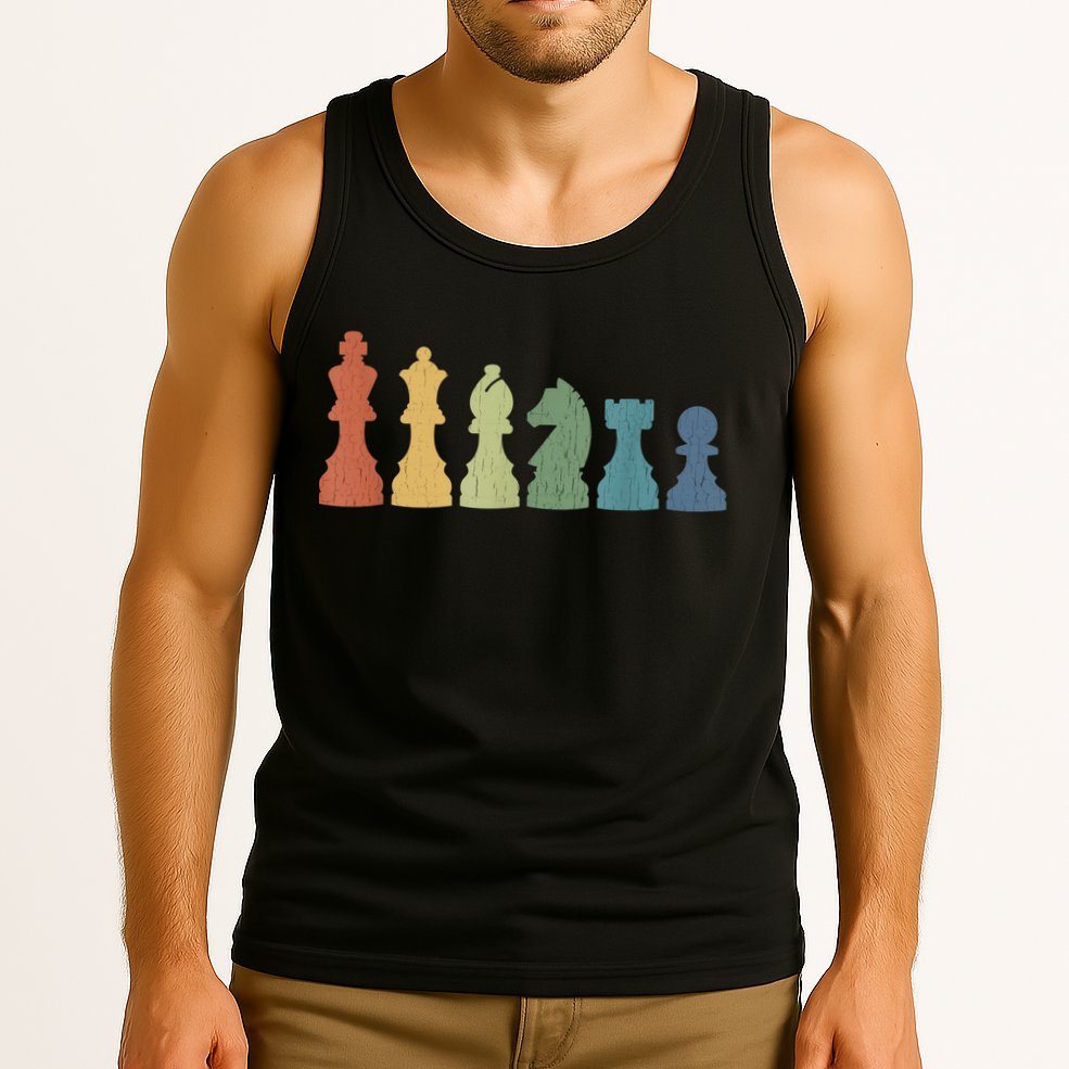 Funny Chess Pieces Board Game Lover Player Themed Chess Gift Tank Top