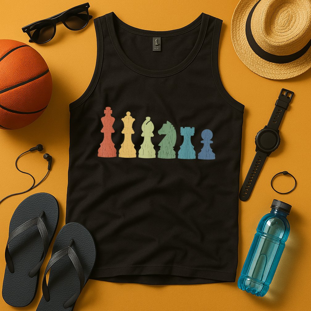Funny Chess Pieces Board Game Lover Player Themed Chess Gift Tank Top