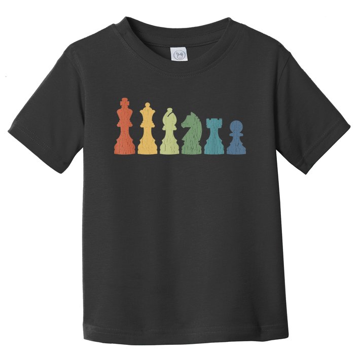 Funny Chess Pieces Board Game Lover Player Themed Chess Gift Toddler T-Shirt