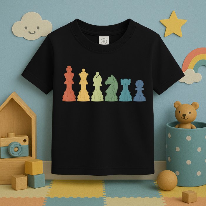 Funny Chess Pieces Board Game Lover Player Themed Chess Gift Toddler T-Shirt