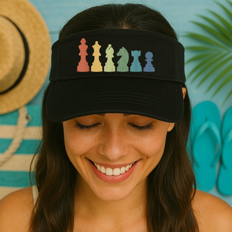 Funny Chess Pieces Board Game Lover Player Themed Chess Gift Visor
