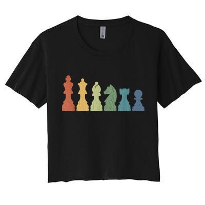 Funny Chess Pieces Board Game Lover Player Themed Chess Gift Crop Top