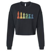 Funny Chess Pieces Board Game Lover Player Themed Chess Gift Cropped Pullover Crew