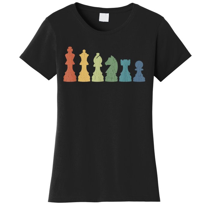 Funny Chess Pieces Board Game Lover Player Themed Chess Gift Women's T-Shirt