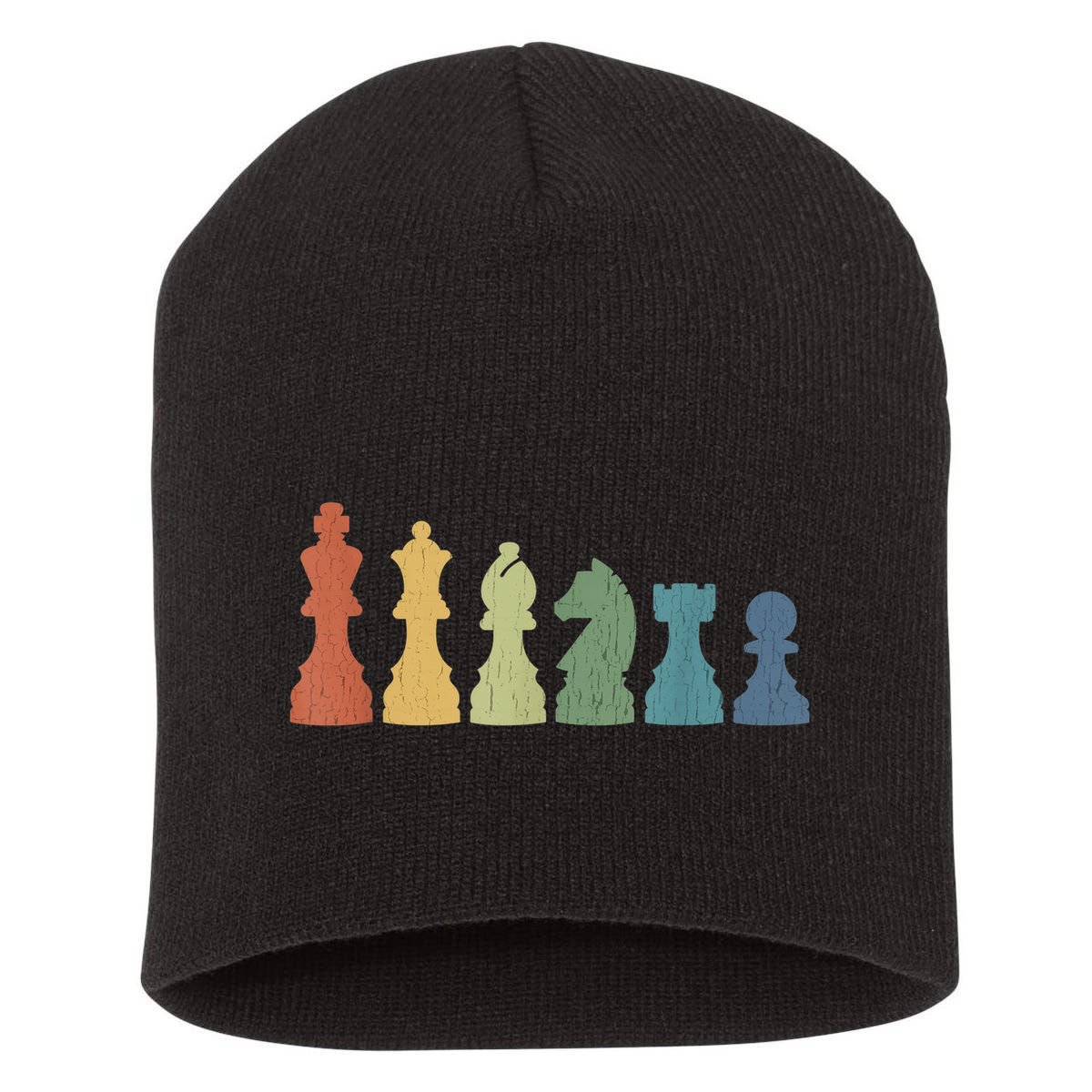 Funny Chess Pieces Board Game Lover Player Themed Chess Gift Short Acrylic Beanie