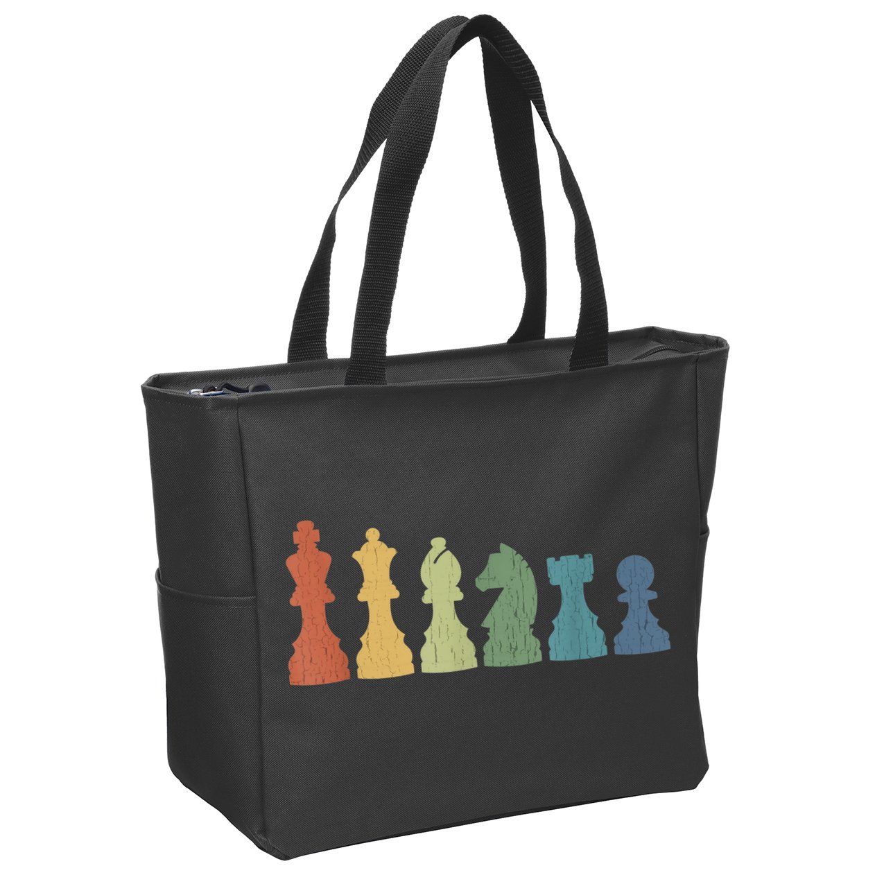 Funny Chess Pieces Board Game Lover Player Themed Chess Gift Zip Tote Bag