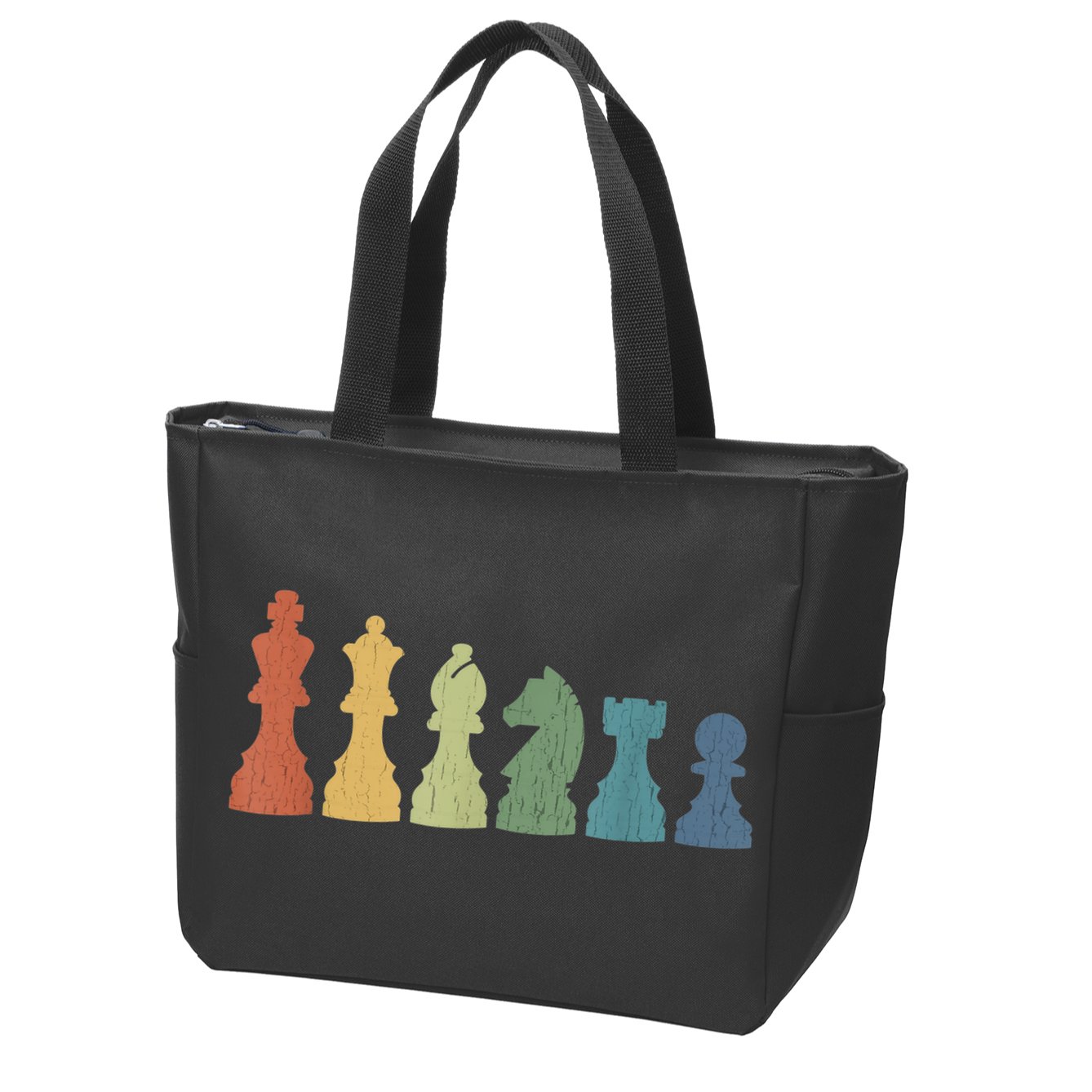 Funny Chess Pieces Board Game Lover Player Themed Chess Gift Zip Tote Bag