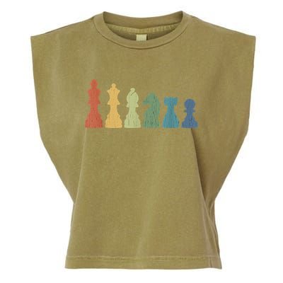 Funny Chess Pieces Board Game Lover Player Themed Chess Gift Garment-Dyed Women's Muscle Tee