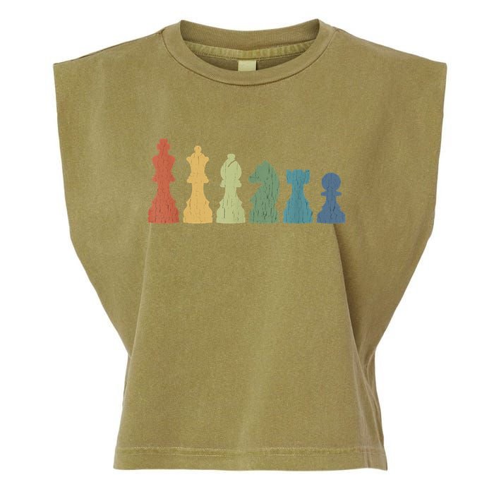 Funny Chess Pieces Board Game Lover Player Themed Chess Gift Garment-Dyed Women's Muscle Tee