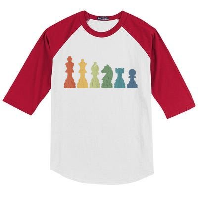 Funny Chess Pieces Board Game Lover Player Themed Chess Gift Kids Colorblock Raglan Jersey