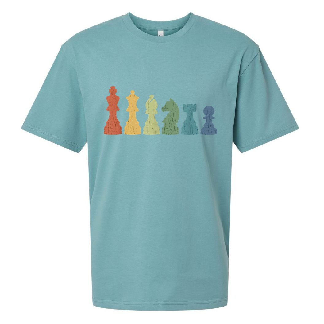 Funny Chess Pieces Board Game Lover Player Themed Chess Gift Sueded Cloud Jersey T-Shirt