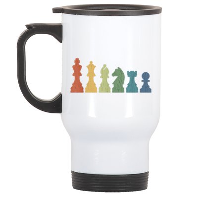 Funny Chess Pieces Board Game Lover Player Themed Chess Gift Stainless Steel Travel Mug