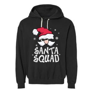 Family Christmas Pajamas Santa Squad Matching Christmas Garment-Dyed Fleece Hoodie