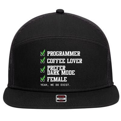 Funny Computer Programmer Software Developer For Women 7 Panel Mesh Trucker Snapback Hat