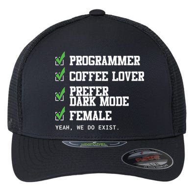 Funny Computer Programmer Software Developer For Women Flexfit Unipanel Trucker Cap