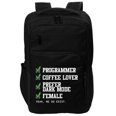 Funny Computer Programmer Software Developer For Women Impact Tech Backpack