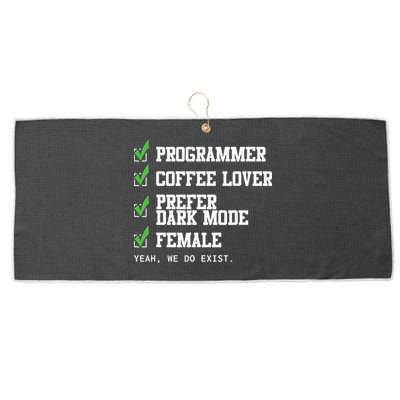 Funny Computer Programmer Software Developer For Women Large Microfiber Waffle Golf Towel