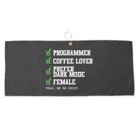Funny Computer Programmer Software Developer For Women Large Microfiber Waffle Golf Towel