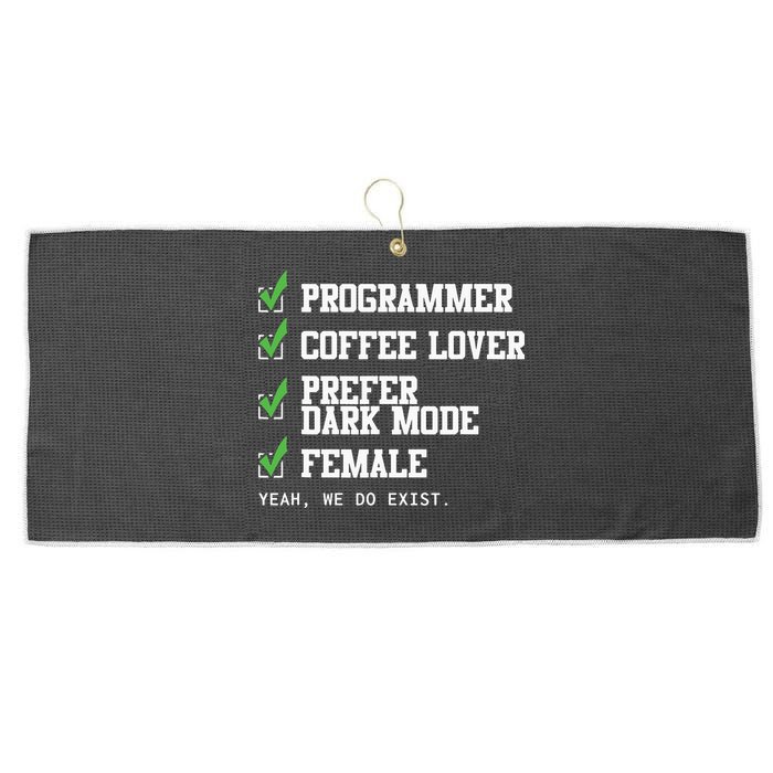 Funny Computer Programmer Software Developer For Women Large Microfiber Waffle Golf Towel