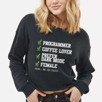 Funny Computer Programmer Software Developer For Women Cropped Pullover Crew