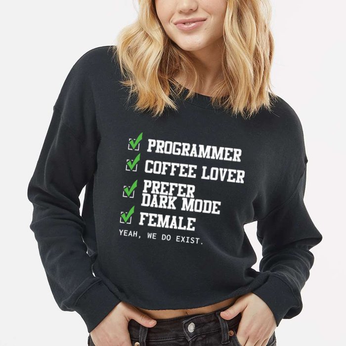 Funny Computer Programmer Software Developer For Women Cropped Pullover Crew