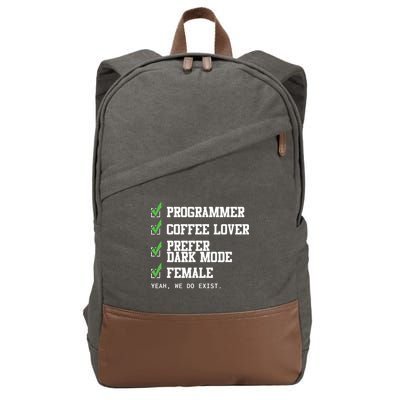 Funny Computer Programmer Software Developer For Women Cotton Canvas Backpack