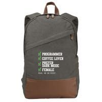 Funny Computer Programmer Software Developer For Women Cotton Canvas Backpack