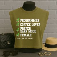 Funny Computer Programmer Software Developer For Women Garment-Dyed Women's Muscle Tee