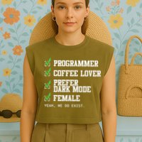 Funny Computer Programmer Software Developer For Women Garment-Dyed Women's Muscle Tee