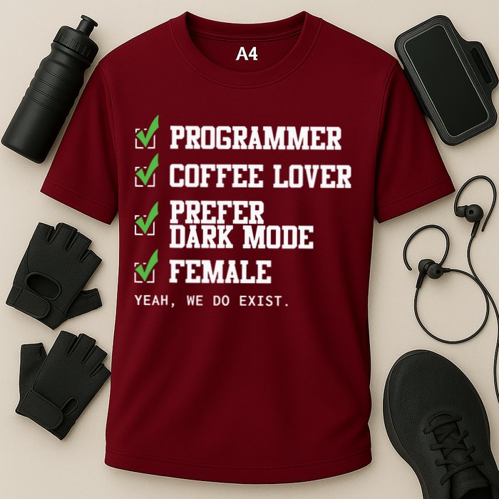 Funny Computer Programmer Software Developer For Women Performance Shirt