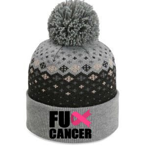 FU Cancer Pink Ribbon Breast Cancer Awareness The Baniff Cuffed Pom Beanie