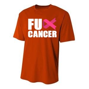 FU Cancer Pink Ribbon Breast Cancer Awareness Performance Sprint T-Shirt