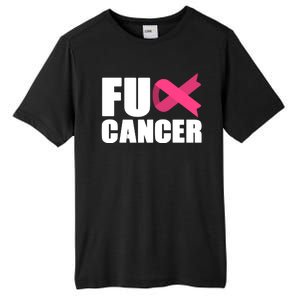 FU Cancer Pink Ribbon Breast Cancer Awareness Tall Fusion ChromaSoft Performance T-Shirt