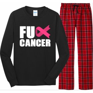 FU Cancer Pink Ribbon Breast Cancer Awareness Long Sleeve Pajama Set