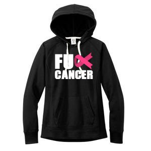 FU Cancer Pink Ribbon Breast Cancer Awareness Women's Fleece Hoodie