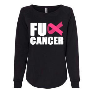 FU Cancer Pink Ribbon Breast Cancer Awareness Womens California Wash Sweatshirt