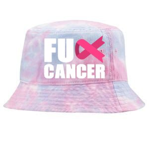 FU Cancer Pink Ribbon Breast Cancer Awareness Tie-Dyed Bucket Hat