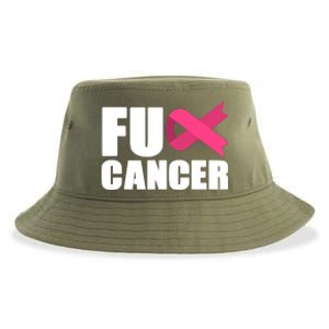 FU Cancer Pink Ribbon Breast Cancer Awareness Sustainable Bucket Hat