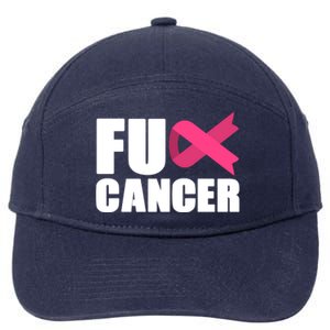 FU Cancer Pink Ribbon Breast Cancer Awareness 7-Panel Snapback Hat