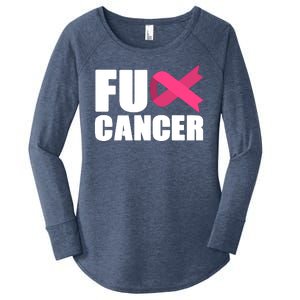 FU Cancer Pink Ribbon Breast Cancer Awareness Women's Perfect Tri Tunic Long Sleeve Shirt