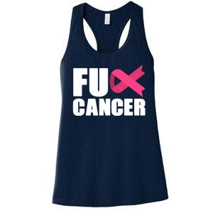 FU Cancer Pink Ribbon Breast Cancer Awareness Women's Racerback Tank