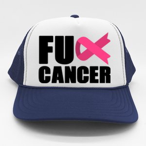 FU Cancer Pink Ribbon Breast Cancer Awareness Trucker Hat