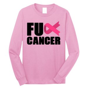 FU Cancer Pink Ribbon Breast Cancer Awareness Long Sleeve Shirt