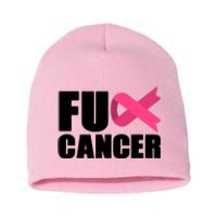 FU Cancer Pink Ribbon Breast Cancer Awareness Short Acrylic Beanie