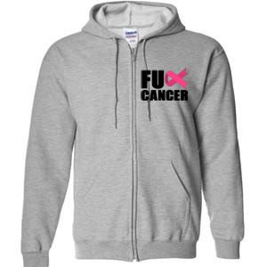 FU Cancer Pink Ribbon Breast Cancer Awareness Full Zip Hoodie