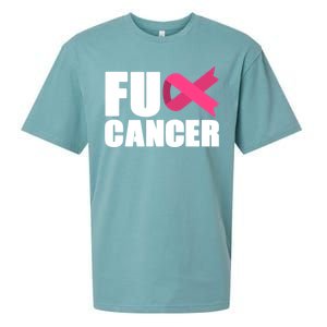 FU Cancer Pink Ribbon Breast Cancer Awareness Sueded Cloud Jersey T-Shirt