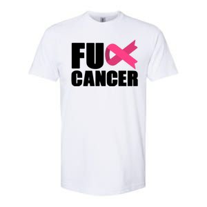 FU Cancer Pink Ribbon Breast Cancer Awareness Softstyle CVC T-Shirt