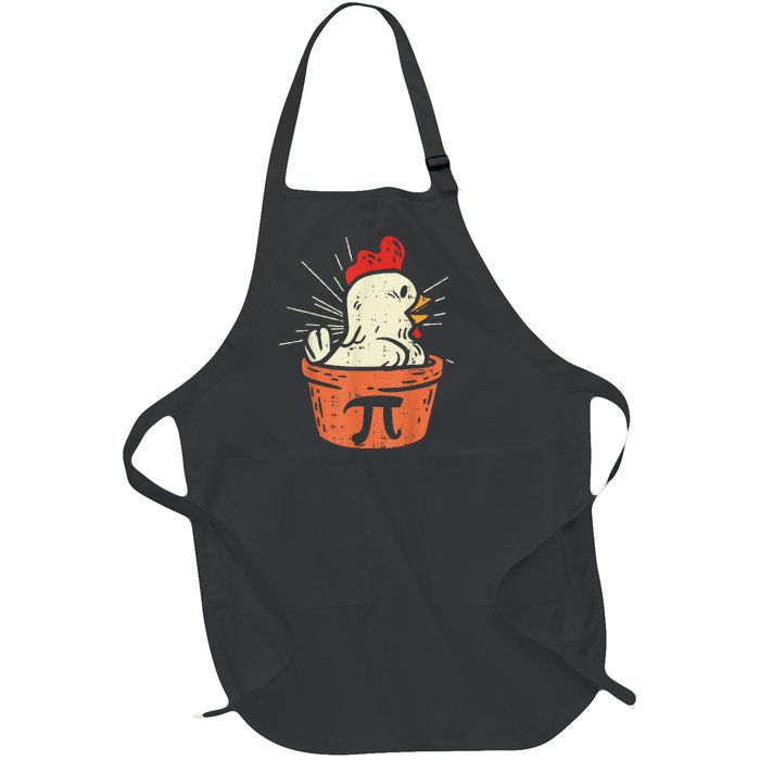 Funny Chicken Pot Pi Day Pie Math Lover Geek 3.14 Full-Length Apron With Pockets