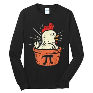 Funny Chicken Pot Pi Day Pie Math Lover Geek 3.14 Tall Long Sleeve T-Shirt